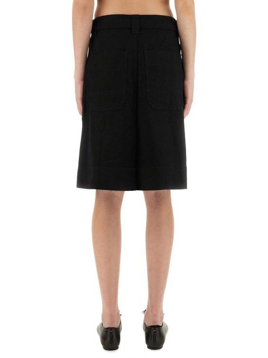 Margaret Howell Off Black Midi Skirt WHSK0511 S25KKPOFB