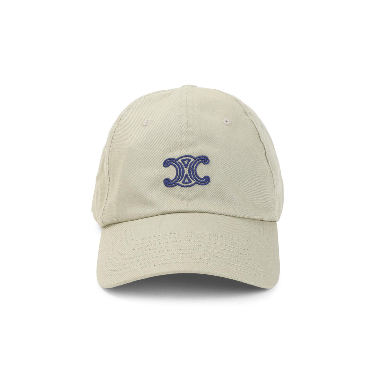 CELINE Black Cotton Logo Baseball Cap