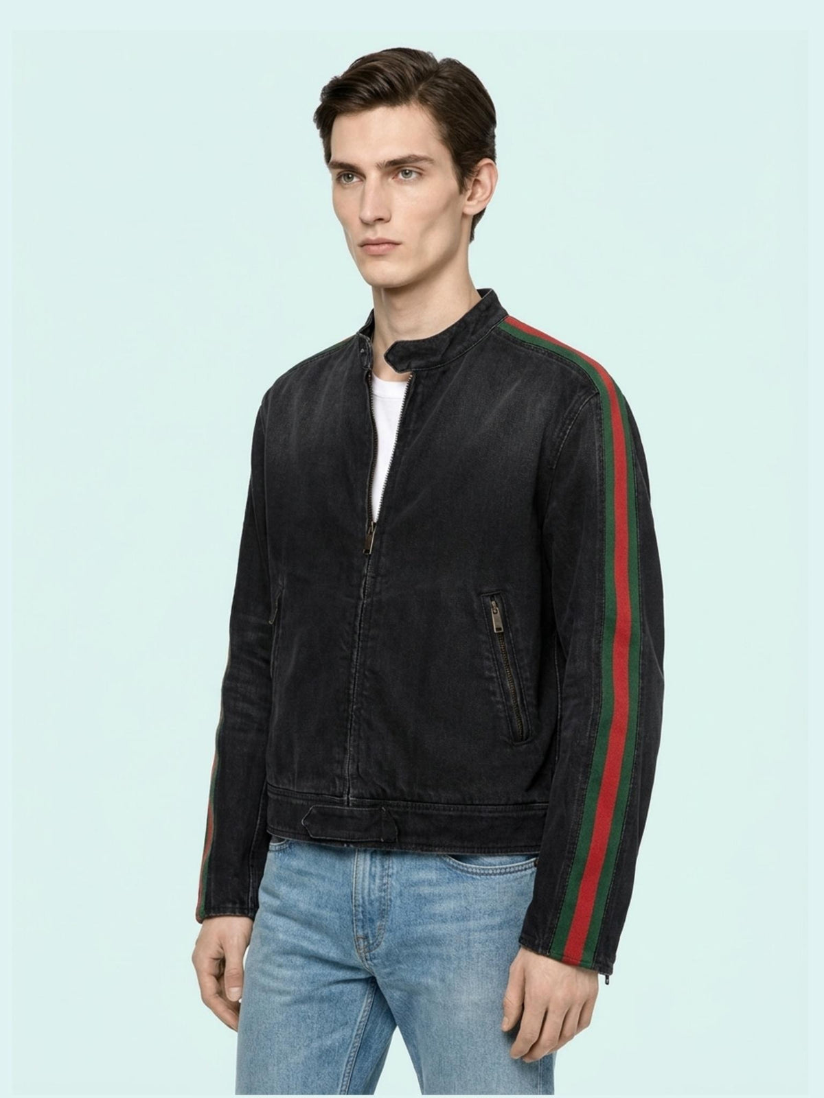 GUCCI Black Denim Jacket Men