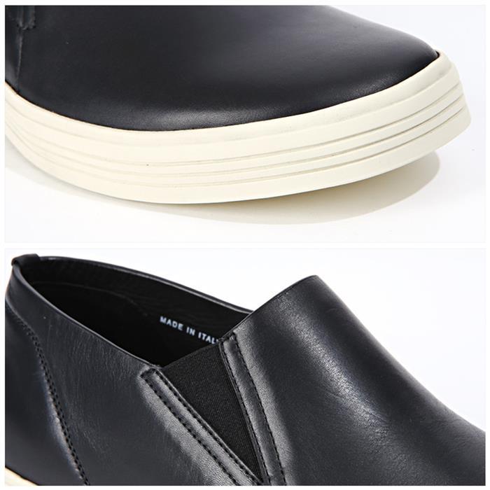 Rick Owens Black Leather Mastodon Slip-On Low-Top Sneakers