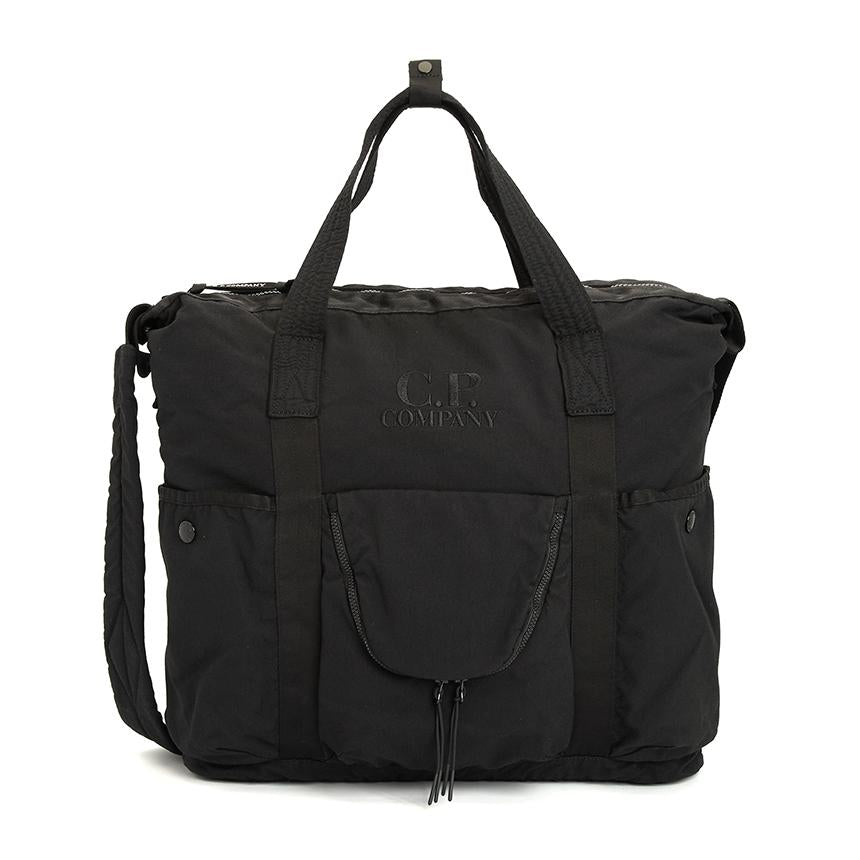 CP Company Black Nylon Tote Bag for Men