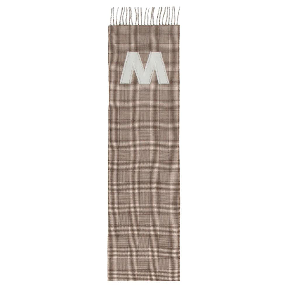 Max Mara Beige Wool Logo Scarf 2355460532 004