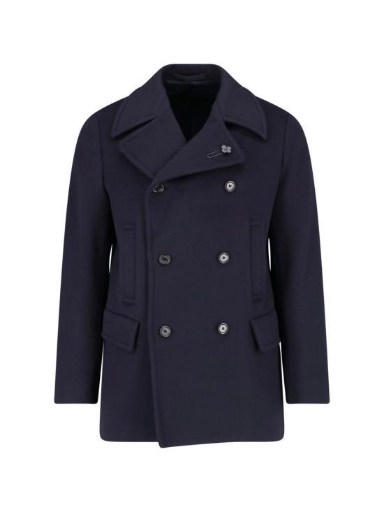 LARDINI Wool Blend Overcoat for Men ACECHO CN65601 850 NAVY DOM