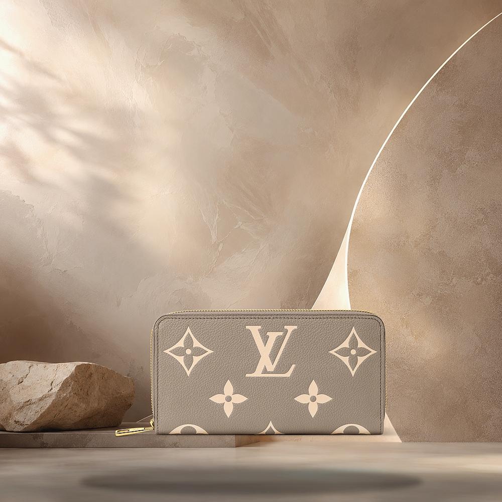 Louis Vuitton Zippy Wallet Taupe Grey Cream Small Wallet M28793