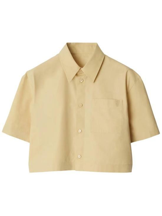 BURBERRY Crop Cotton Short Sleeve T-Shirt