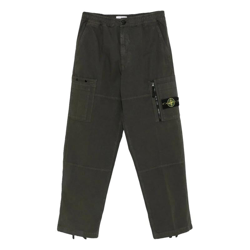 STONE ISLAND Organic Cotton Ripstop Cargo Pants Men Navy
