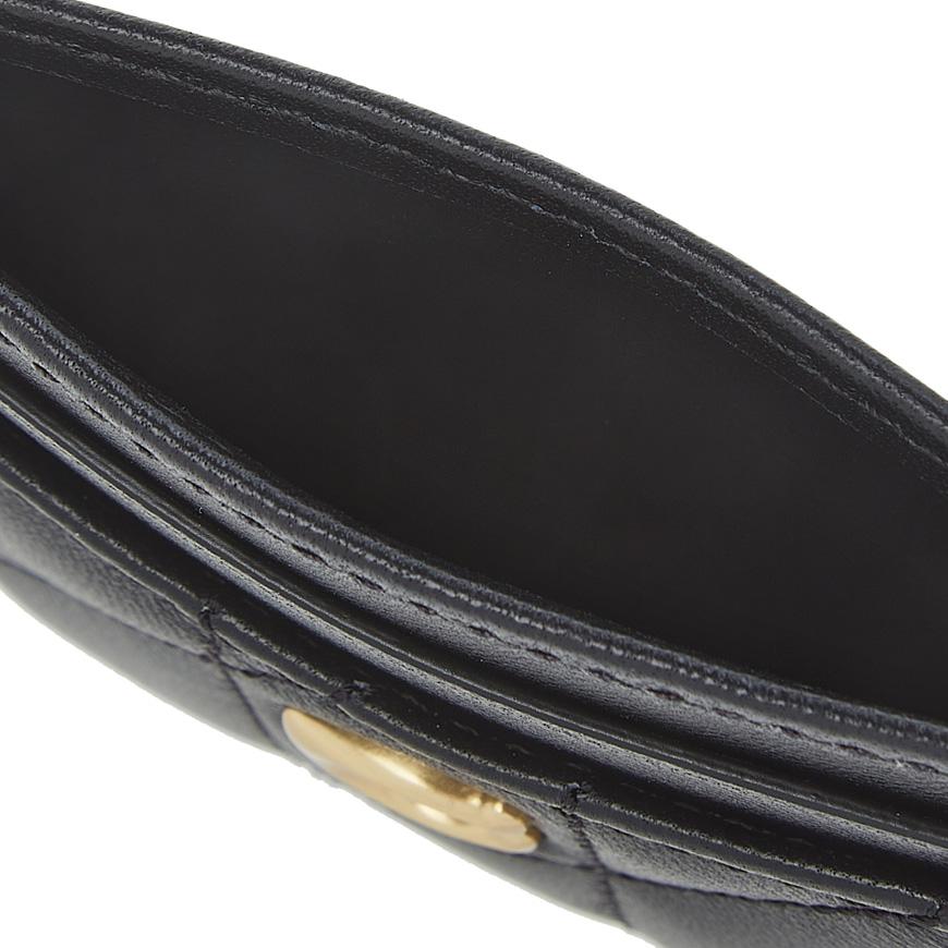 Coach Pillow Quilted Leather Card Holder Wallet Black Women