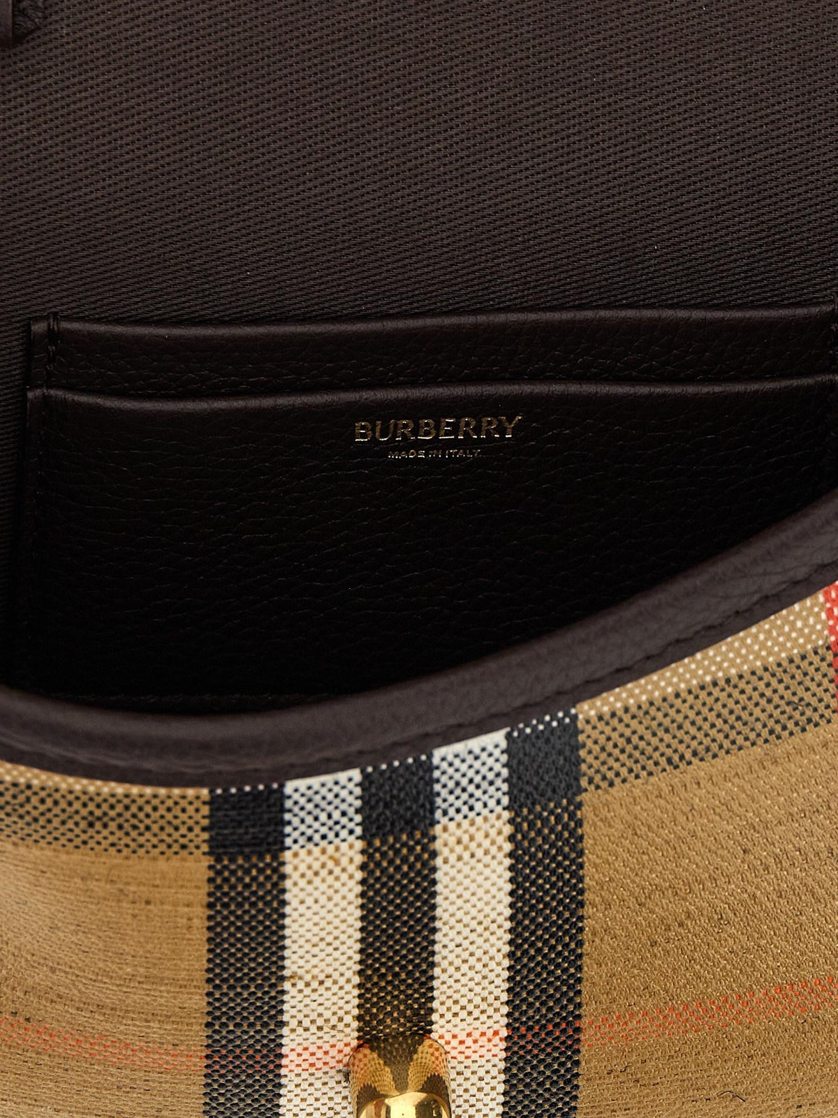 BURBERRY Sand Canvas Leather Tote Bag