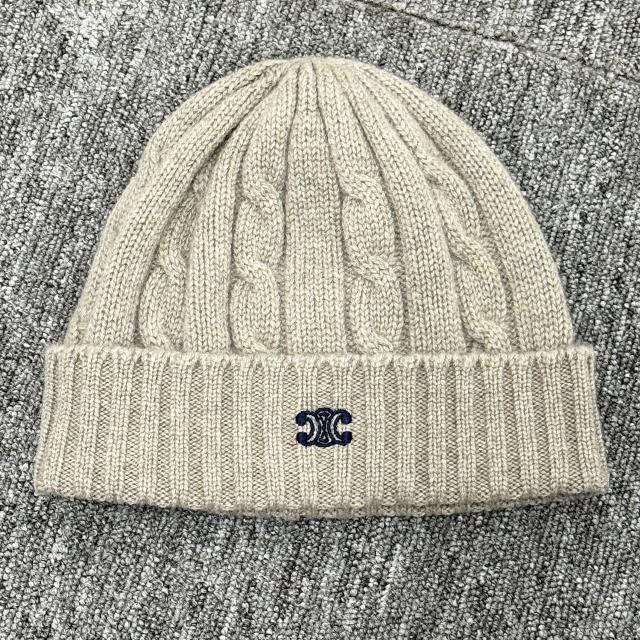 CELINE Triomphe Logo Cashmere Beanie Hat Unisex 2AD5I362W 08GC