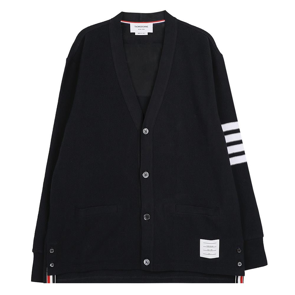 THOM BROWNE Textured Piqué 4-Bar Cardigan MJT554A J0248 415