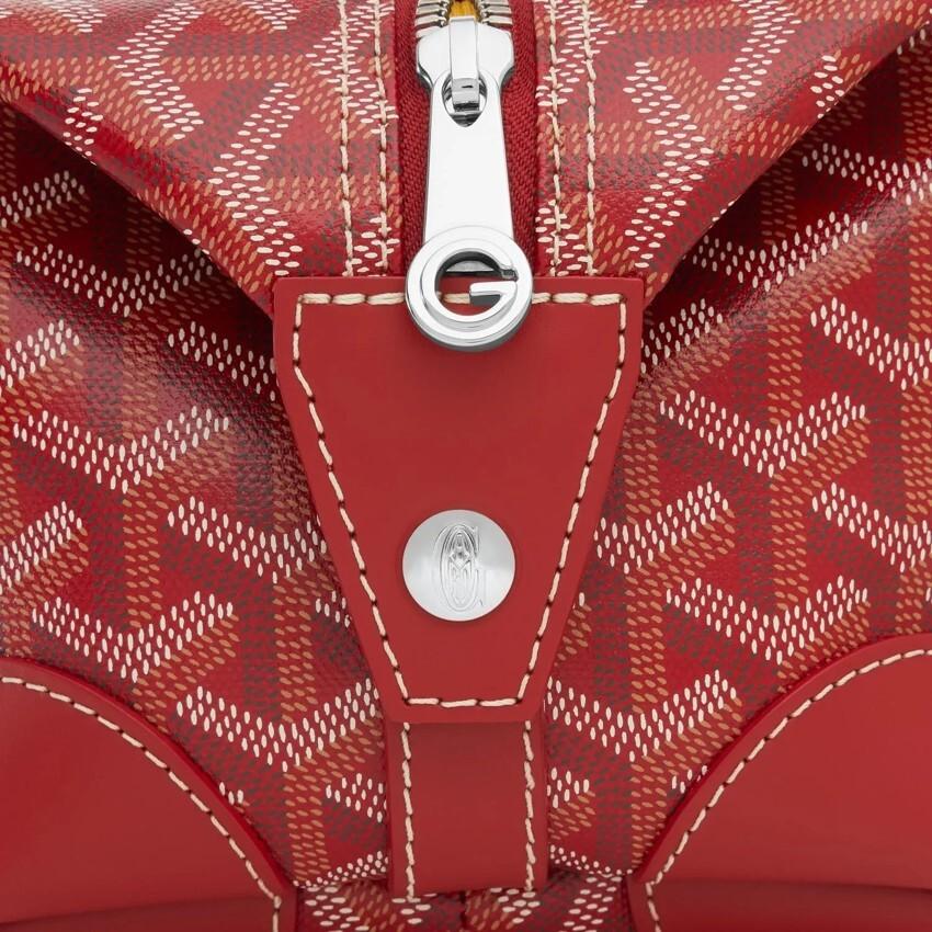 GOYARD Red Boeing Bowling 25 Unisex Leather Clutch BOWLIN 025 TY02 CL02