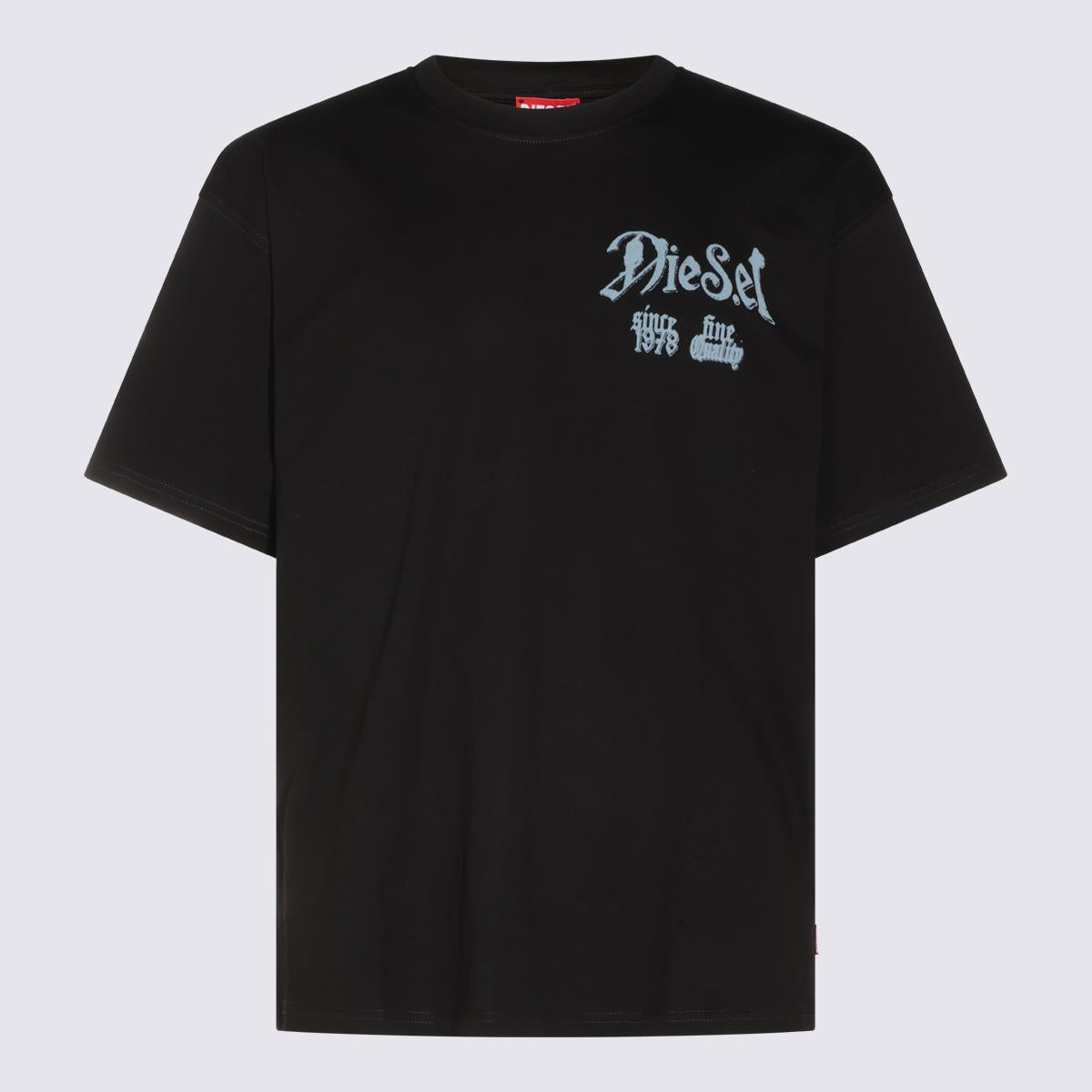 DIESEL Short Sleeve Cotton T-Shirt Black Men's Top