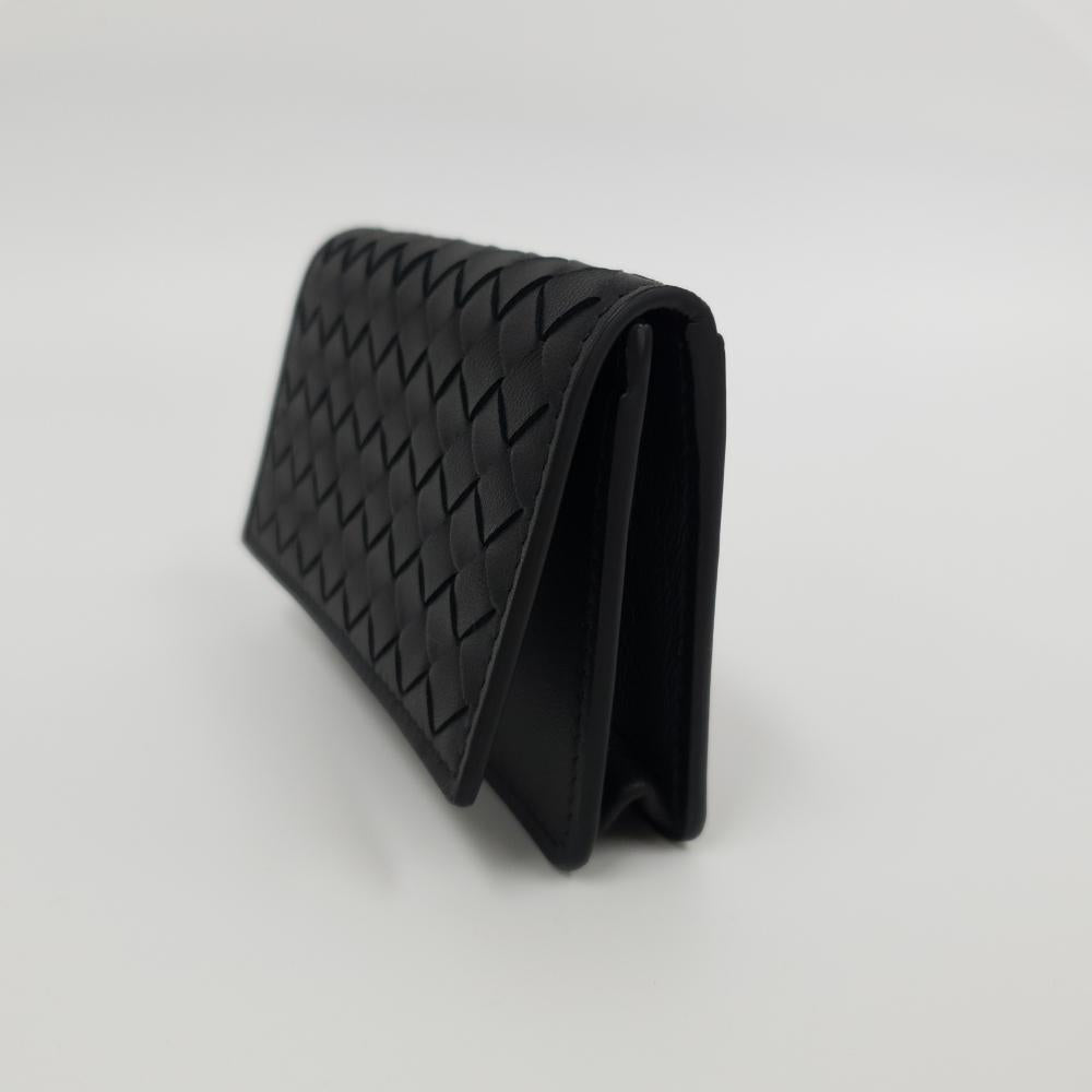 Bottega Veneta Intrecciato Leather Card Holder Black