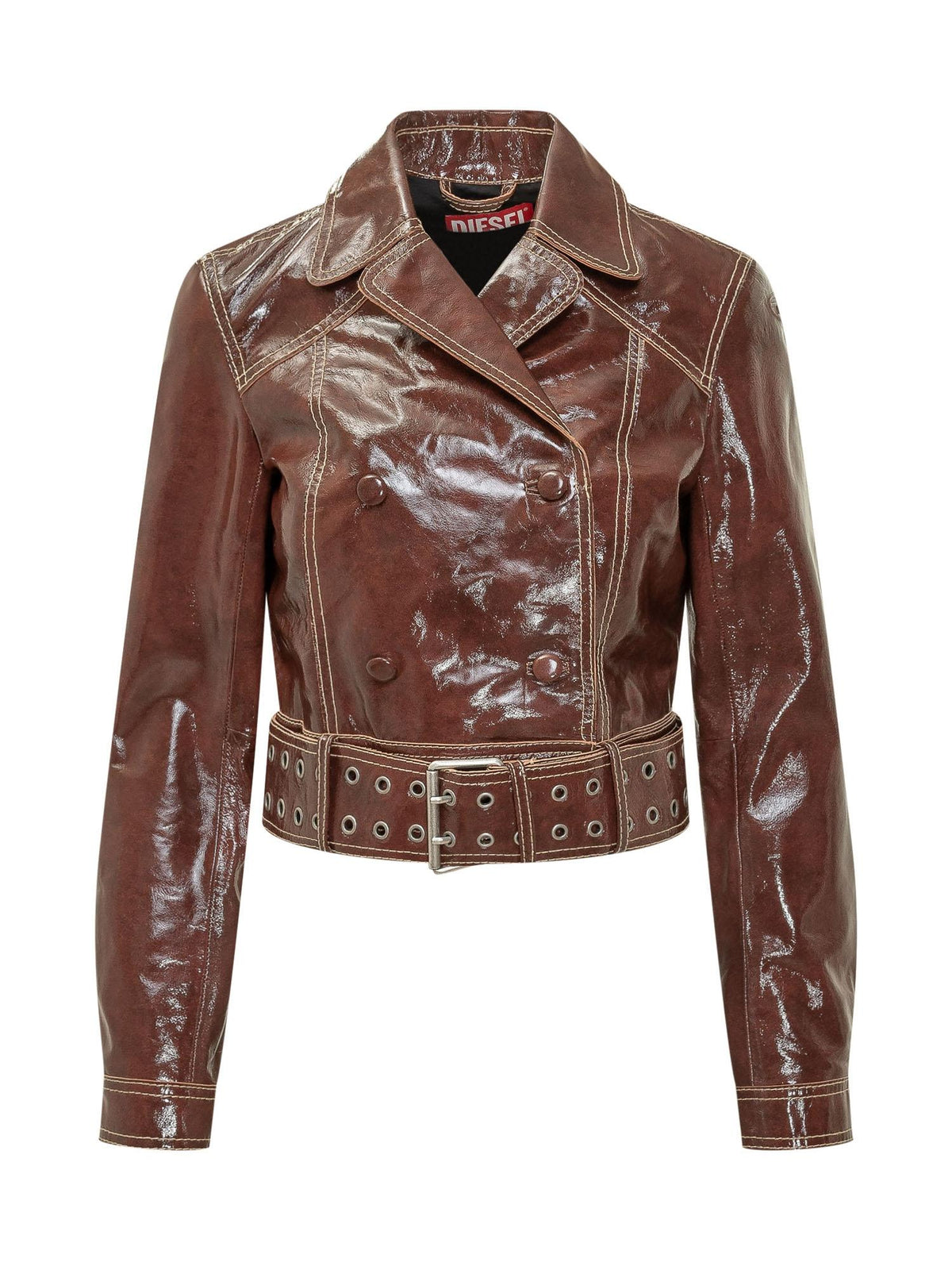 DIESEL Black Leather Biker Jacket Women’s