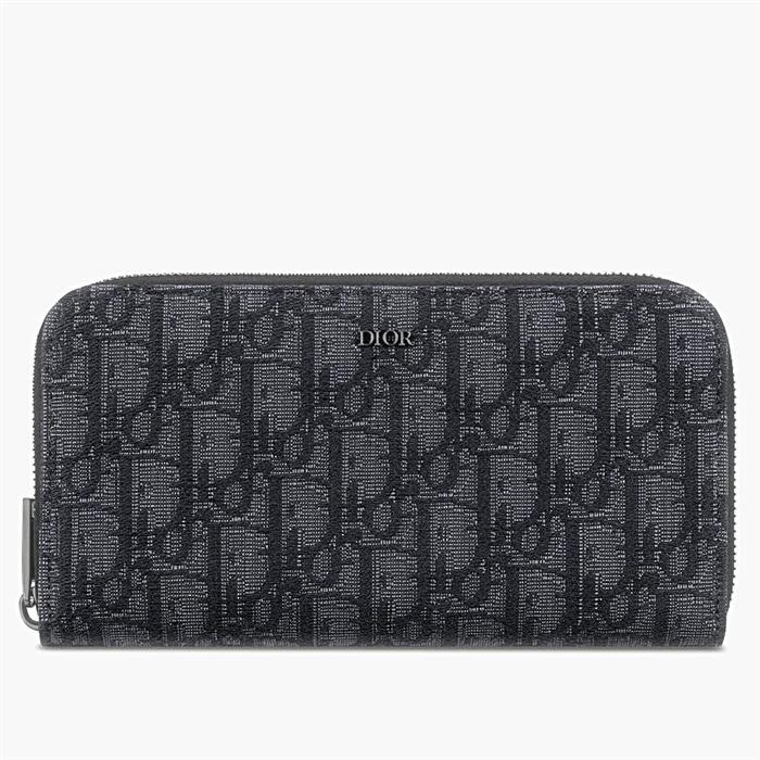 DIOR Oblique Jacquard Long Wallet Black