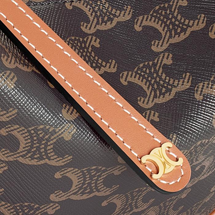 CELINE Teen Loulou Triomphe Canvas Calfskin Shoulder Bag 120722FQM 04LU
