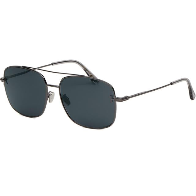 TOM FORD Metal Double Bridge Oversized Aviator Sunglasses Asian Fit TF1144K 08A