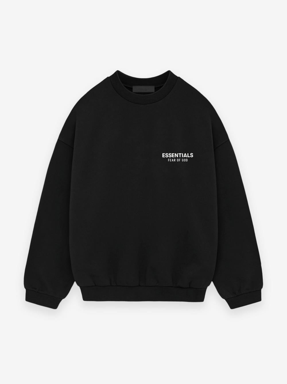 Fear of God Essentials Fleece Back Logo Crewneck Sweatshirt Black/Light Gray