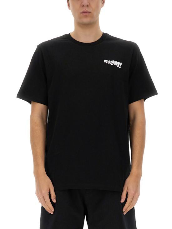 MSGM Short Sleeve T-Shirt for Men 3840MM10425709899 BLACK DOM