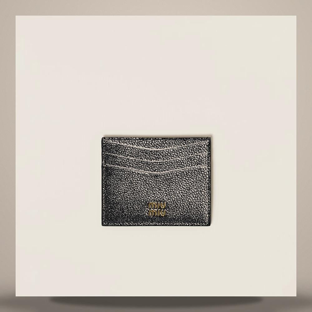 Miu Miu Leather Card Holder Wallet Black 5MC002 ADT7 F0002