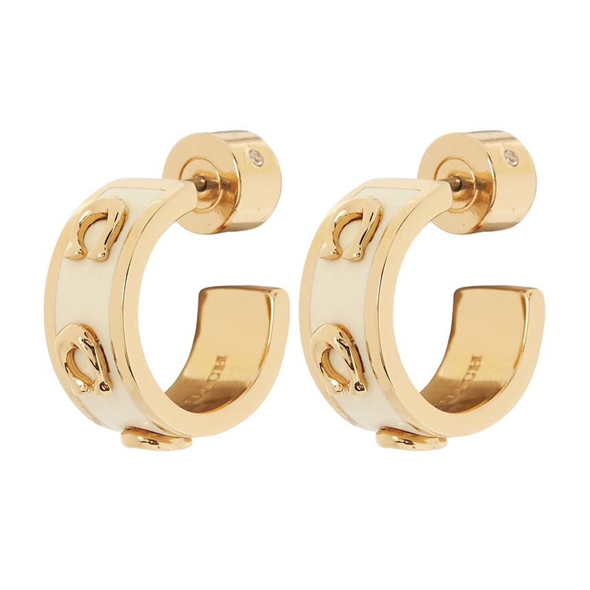 Coach Signature Logo Women's Earrings 448375 GLD 100