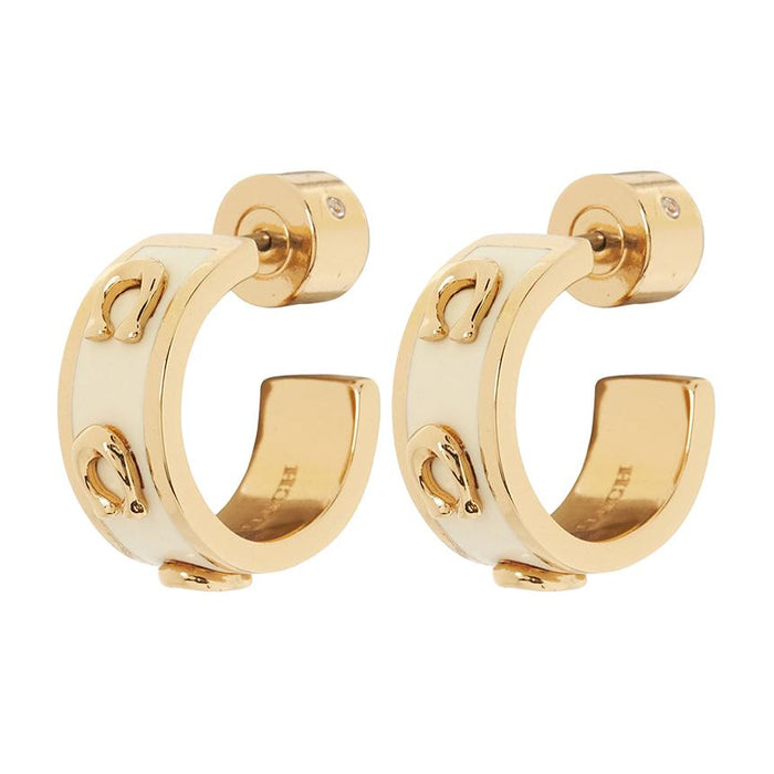 Coach Signature Logo Women's Earrings 448375 GLD 100