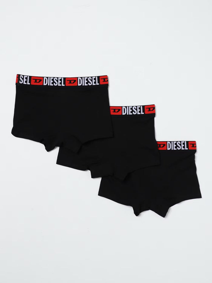 DIESEL Men 3-Pack Boxer Briefs Black Cotton Underwear