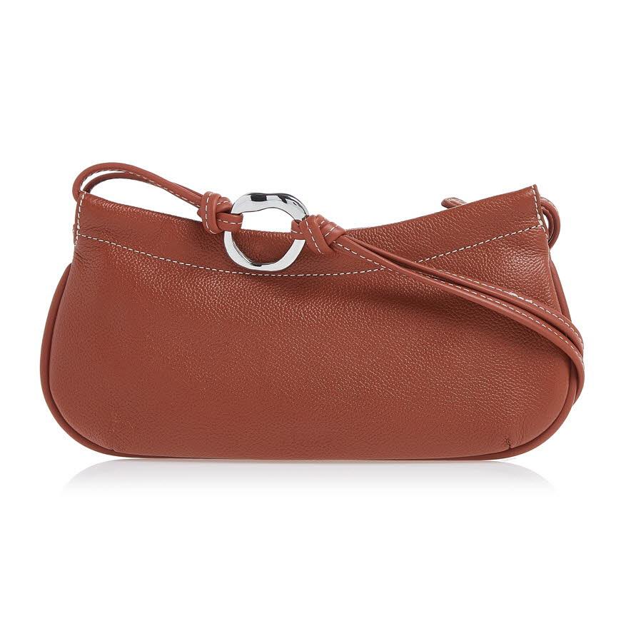 STAUD Tate Shoulder Bag Rust Brown Leather Women’s