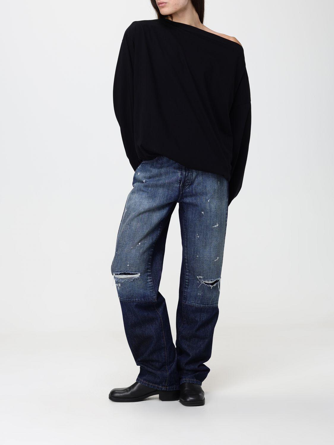 Maison Margiela Black Cotton Sweatshirt-Style Blouse