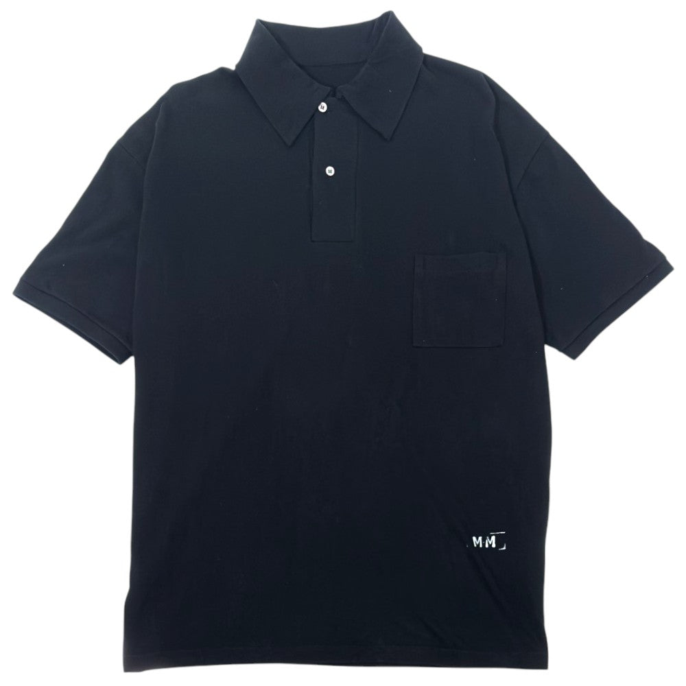 Maison Margiela Black Stitch Logo Stamp Polo Shirt