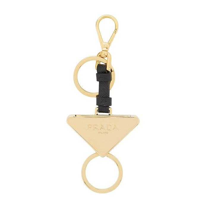 PRADA Black Saffiano Leather Keyring Keychain Unisex Accessory 1PS059 66A F019F