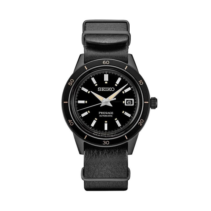 Seiko Presage Black Dial Automatic Leather Men’s Watch SRPH95J1