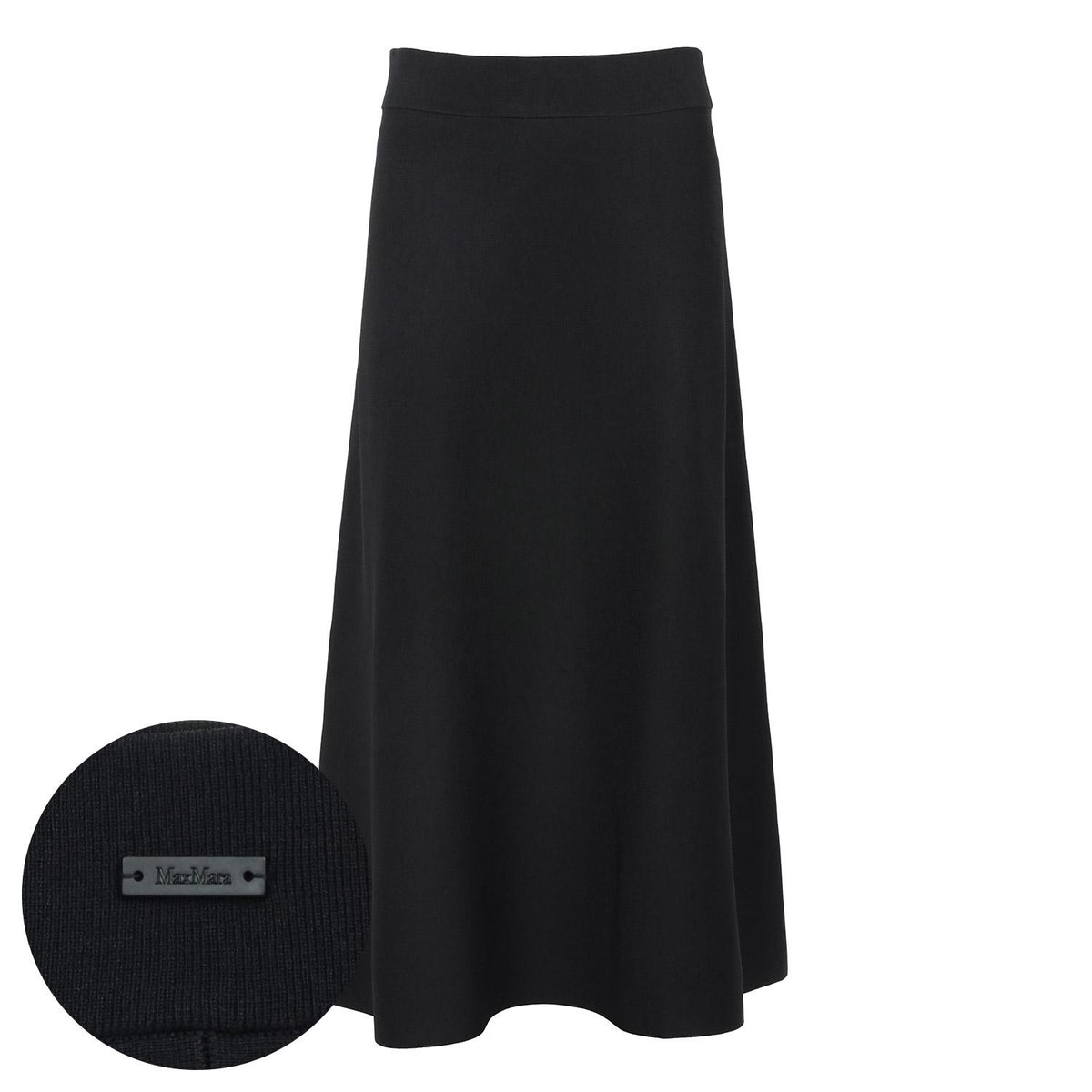 Max Mara Black Fujito Flare Midi Skirt MXMFUGGITO 006