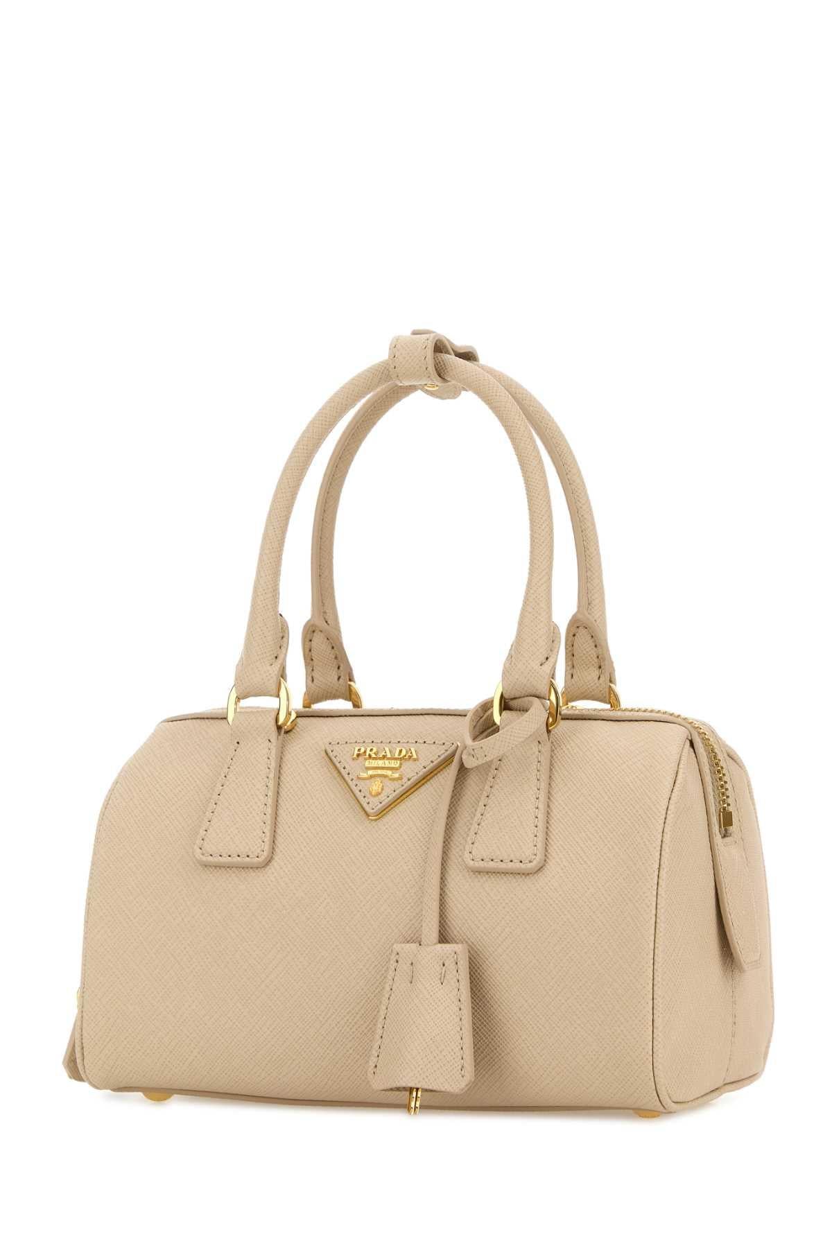 PRADA Leather Tote Bag Beige