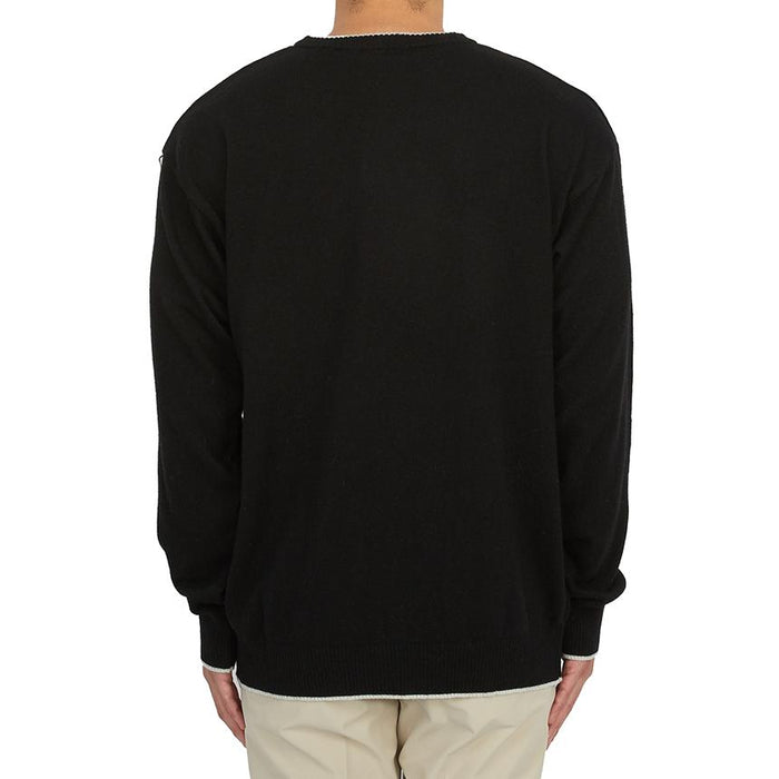 FAMILY FIRST Men’s Round Neck Knit Sweater Black
