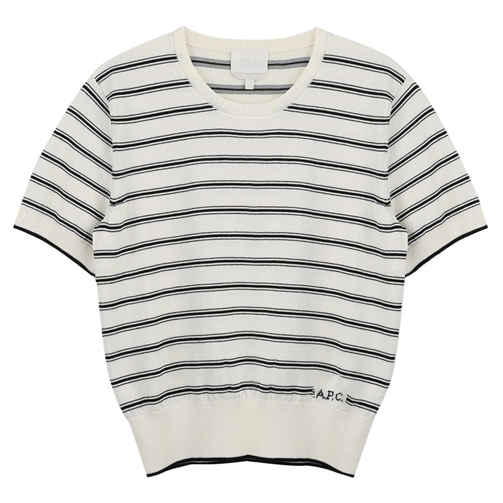 A.P.C. Stripe Crewneck Short Sleeve T-Shirt COHLP F23461 TAT