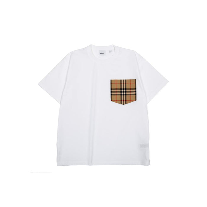BURBERRY Check Pocket Oversized Short Sleeve T-Shirt