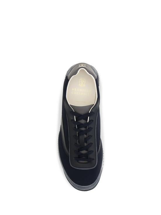 Brunello Cucinelli Leather Low-Top Sneakers for Men MZUGNIA357 CBJ62 BLUE DOM
