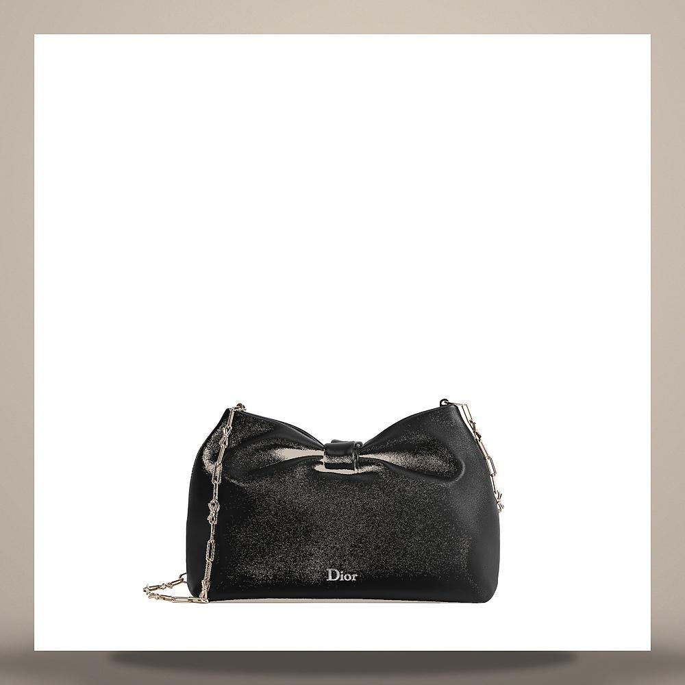DIOR Black Lambskin Dior Bow Bag Small Shoulder Bag M0715OUQO M900
