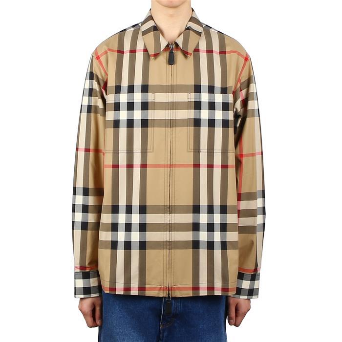 BURBERRY Exaggerated Check Cotton Oversized Long-Sleeve Shirt