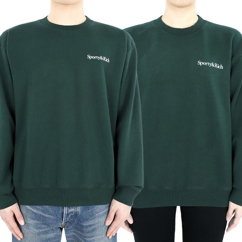 SPORTY&RICH Unisex Logo Sweatshirt Forest Green