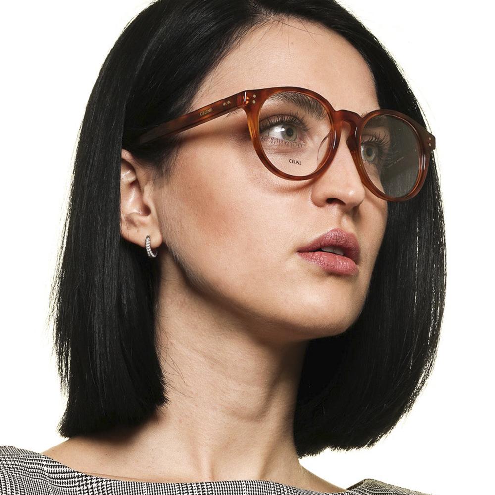 CELINE Round Acetate Eyeglasses Frame Asian Fit Unisex Tortoise