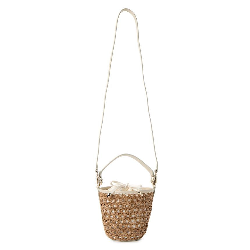HELEN KAMINSKI Amina Raffia Lace Braid Women’s Tote Bag Nougat