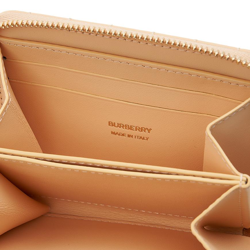 BURBERRY Lola Zip Card Wallet Leather Beige Women’s