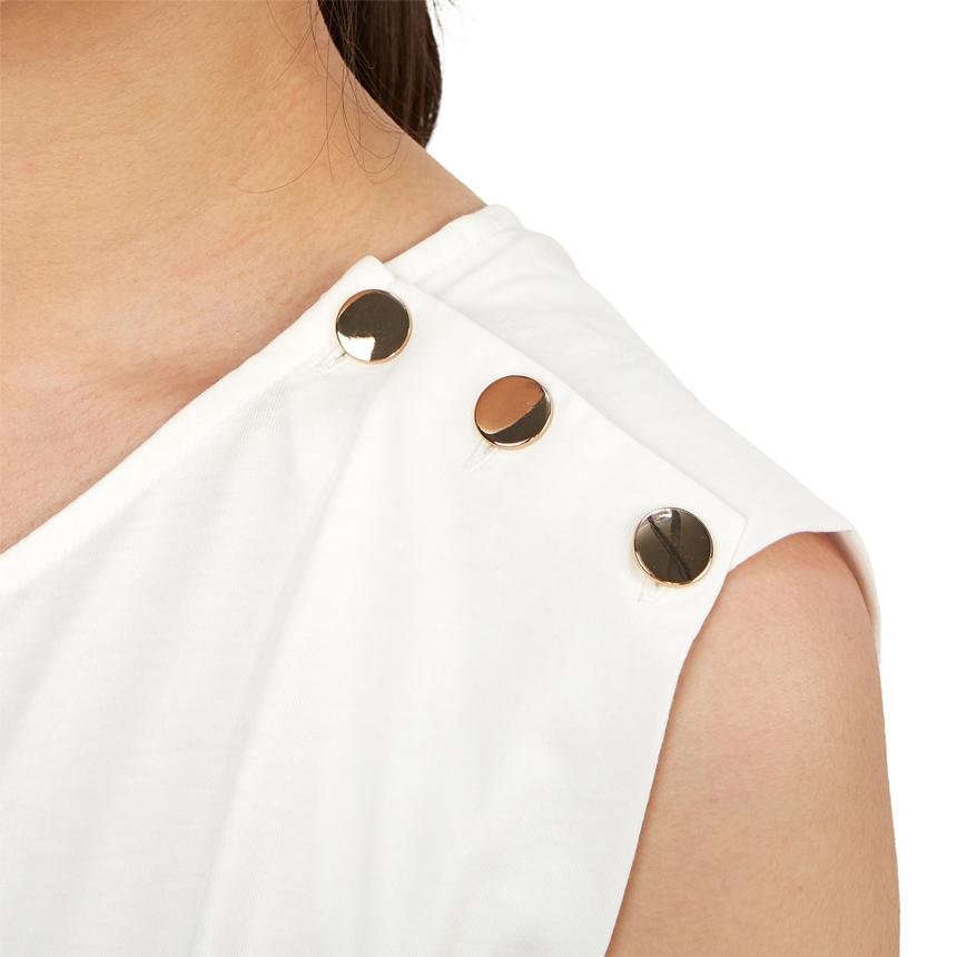 Vanessa Bruno Sleeveless Shirt Women White Cotton Top