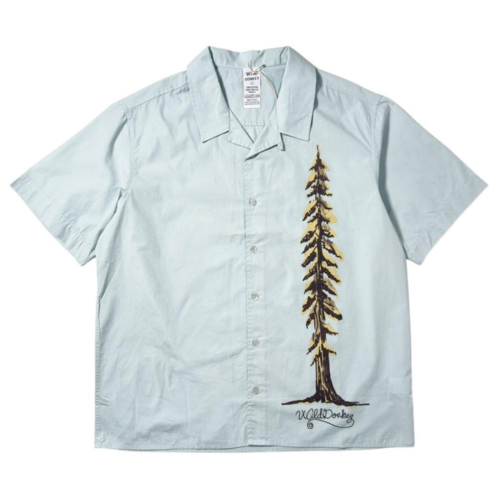 Wild Donkey Flying Duck Sunset Print Short Sleeve Shirt Sage