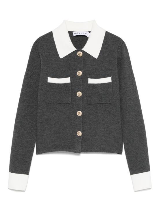 Self Portrait Blue Denim Jacket PF25048CGREY GRAY DOM