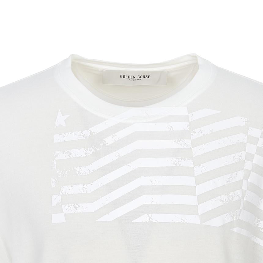GOLDEN GOOSE Unisex Short Sleeve T-Shirt White Cotton