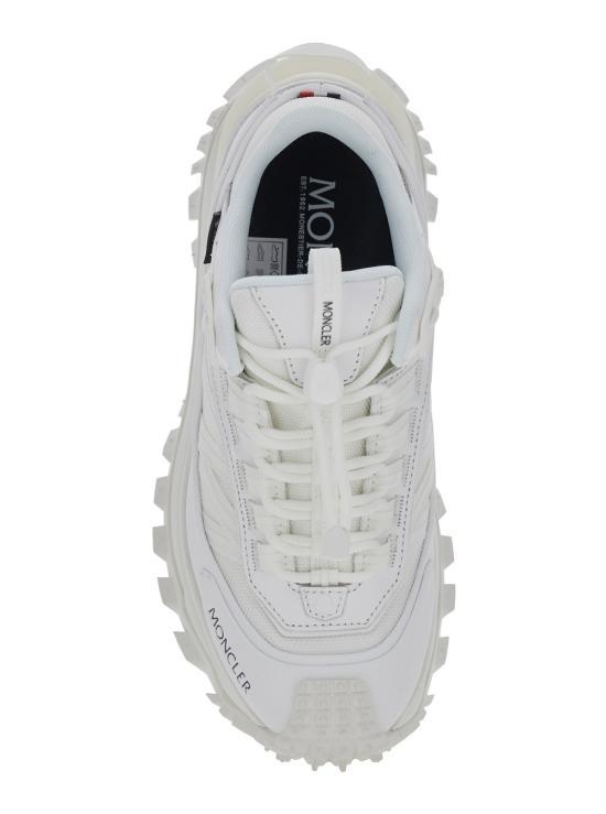 Moncler White Leather Low-Top Sneakers