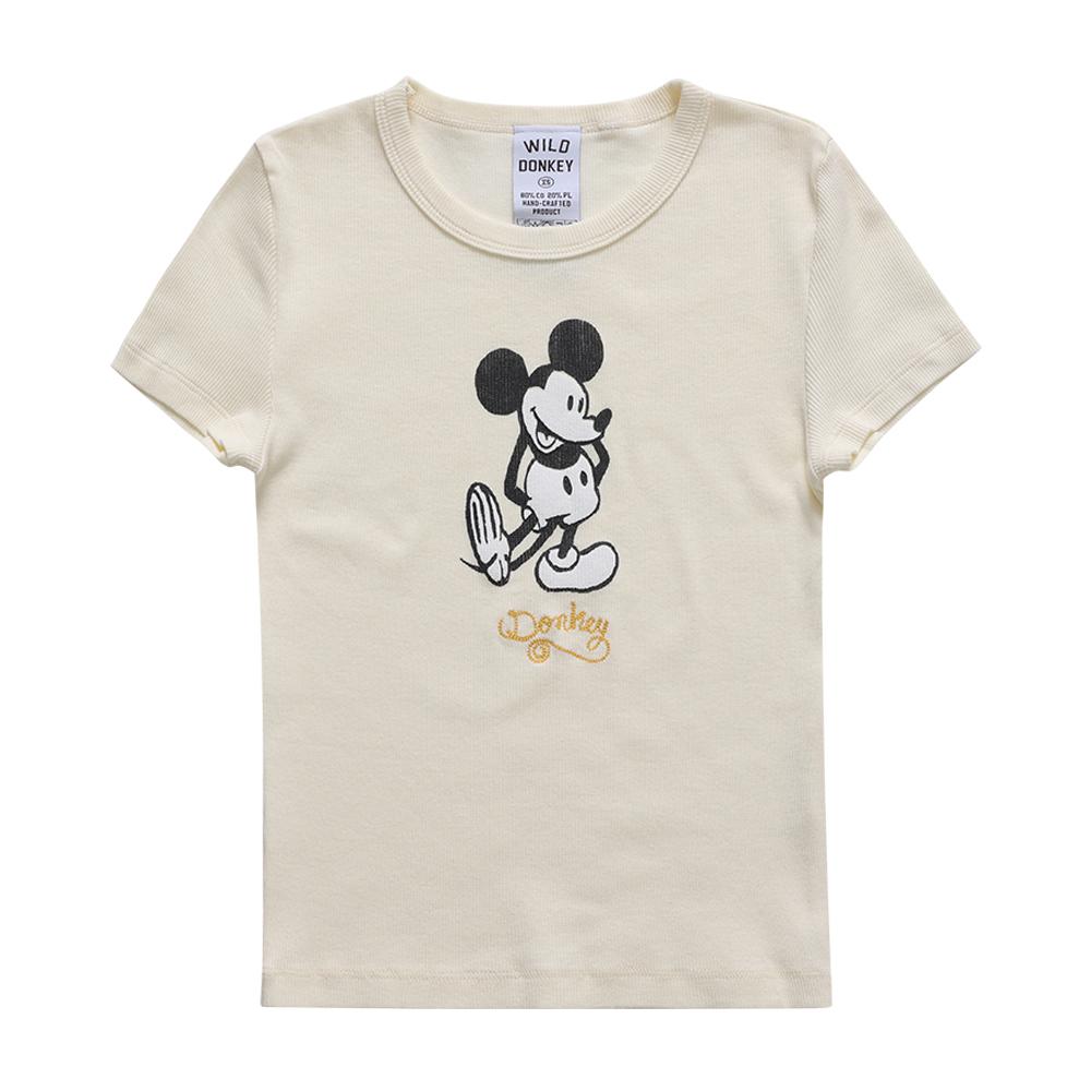 Wild Donkey Cream Graphic Mickey Short Sleeve T-Shirt
